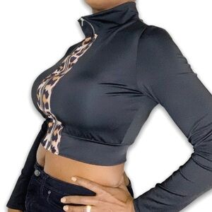 CHEETAH PRINT CROP JACKET